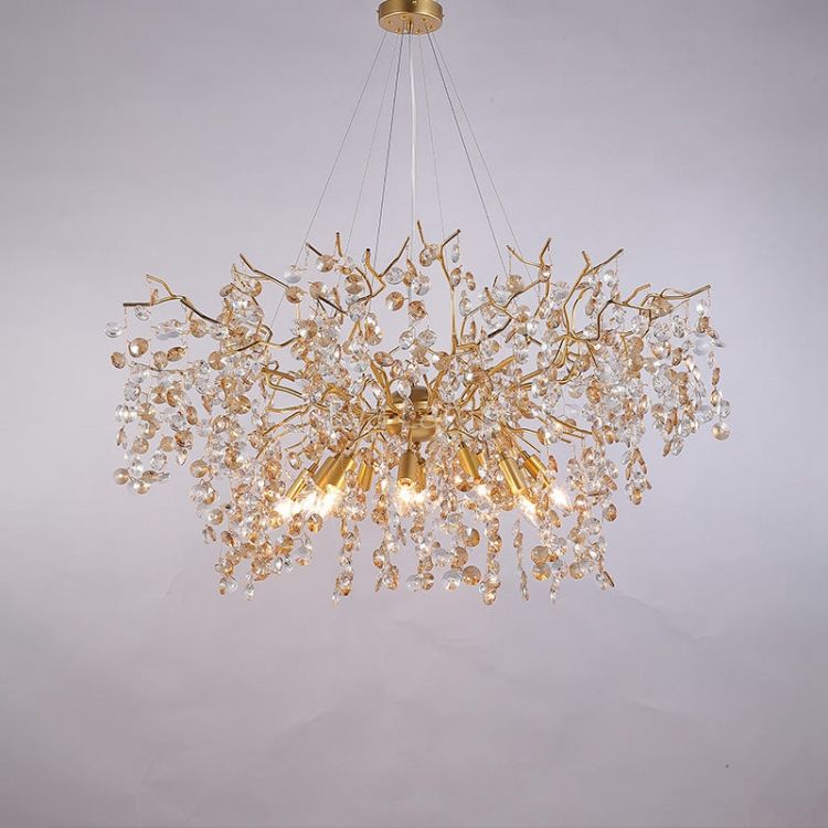JC Art Deco Modern Gold Chandelier Light Fixture