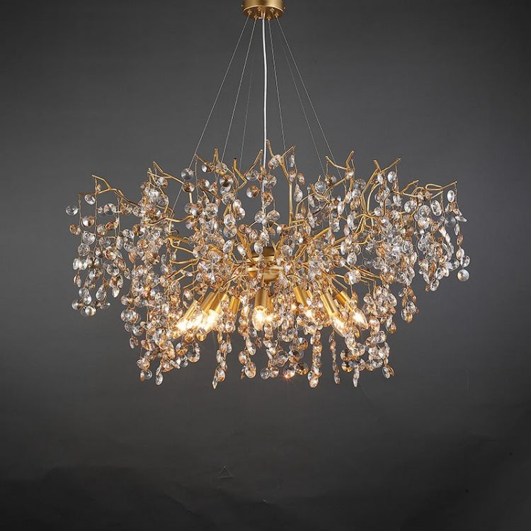 JC Art Deco Modern Gold Chandelier Light Fixture