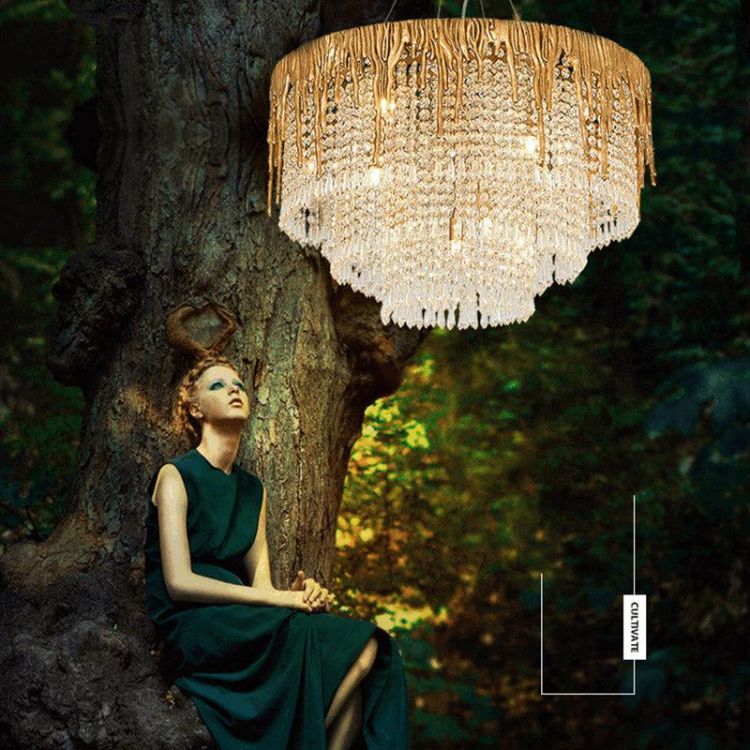 JC Crystal Cascade Chandelier