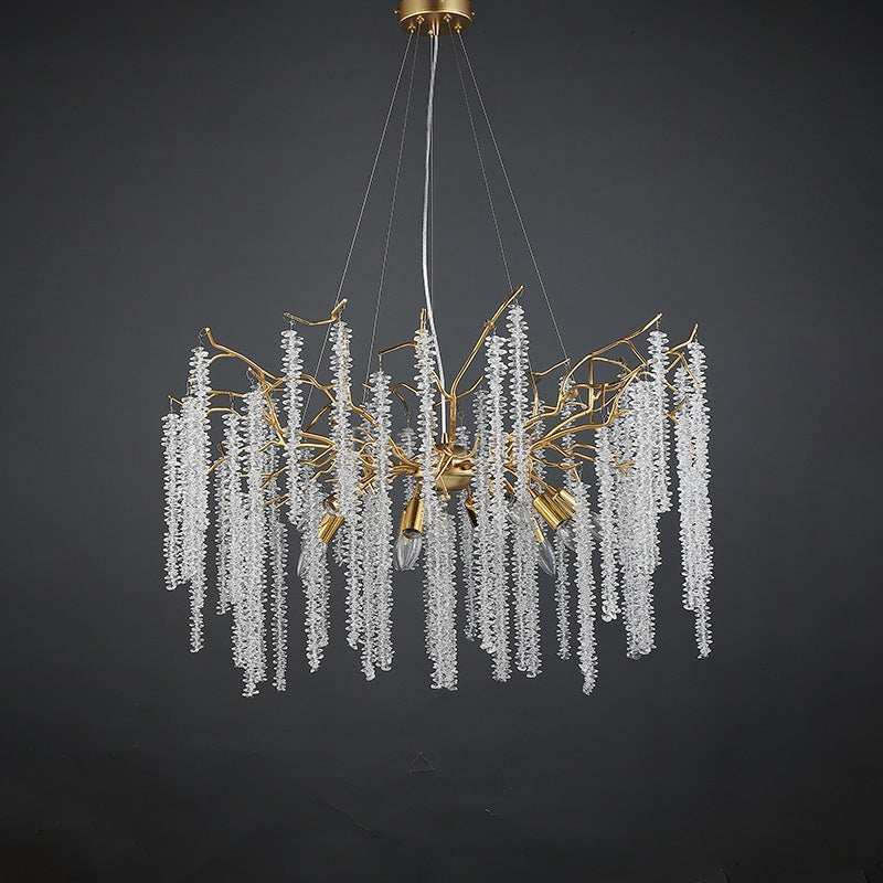 Crystal Gold Tree Branch Chandelier