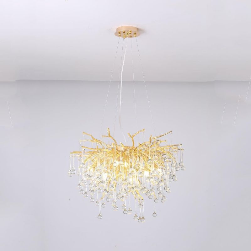 JC Aqua Modern Crystal Tree Branch Chandelier 23.6" D