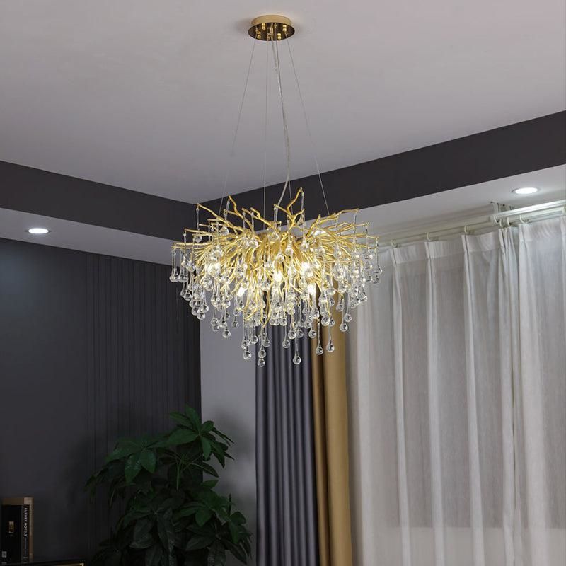 JC Aqua Modern Crystal Tree Branch Chandelier 23.6" D
