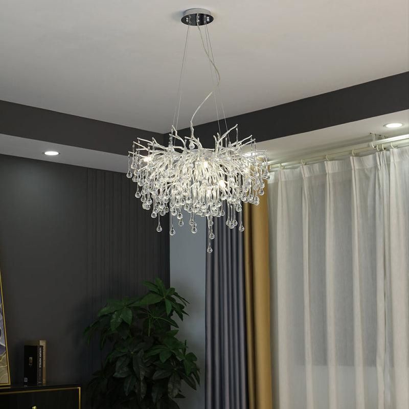 JC Aqua Modern Crystal Tree  Branch Chandelier 23.6" D