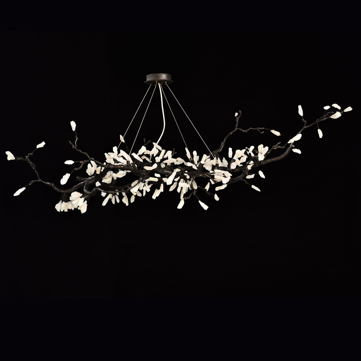Selenite Crystal Blossom Branching Tree Chandelier