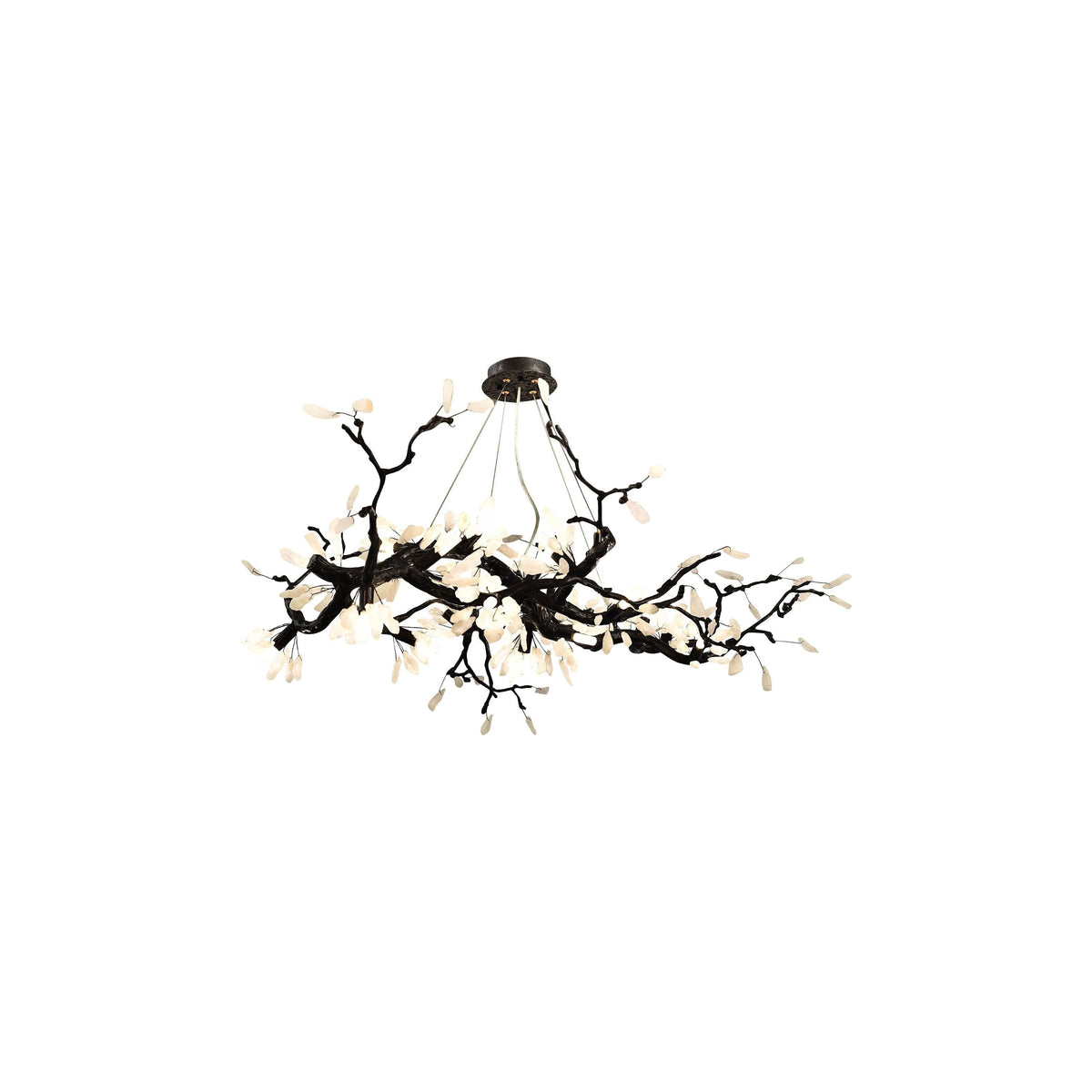Selenite Crystal Blossom Branching Tree Chandelier