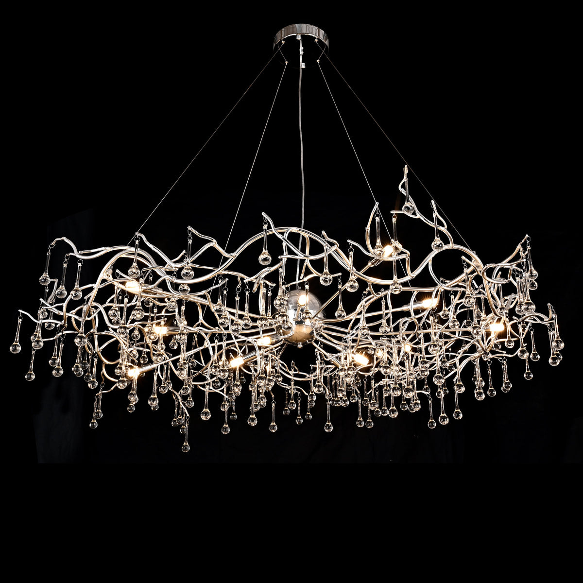 Dawn Livio Teardrop Branching Brass Round Chandelier