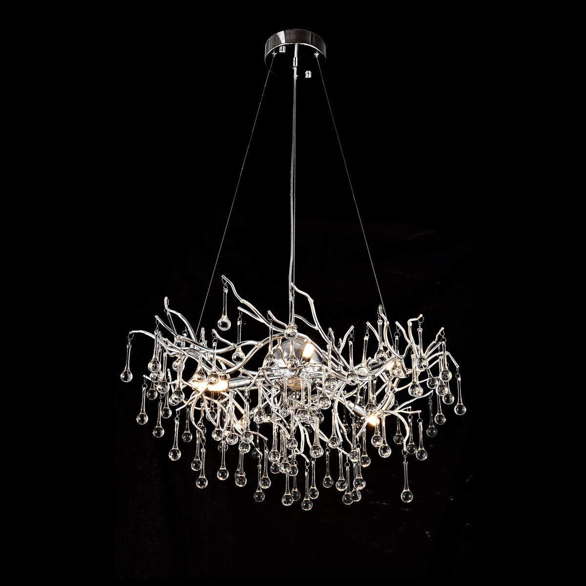 Dawn Livio Teardrop Branching Brass Round Chandelier