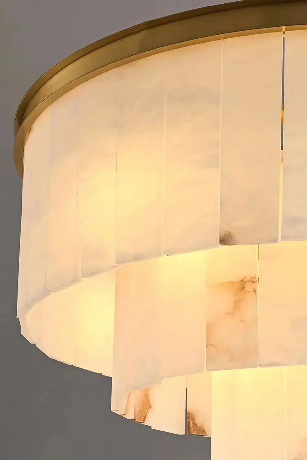 Modern Alabaster Tiered Chandelier - Merlin Lamps