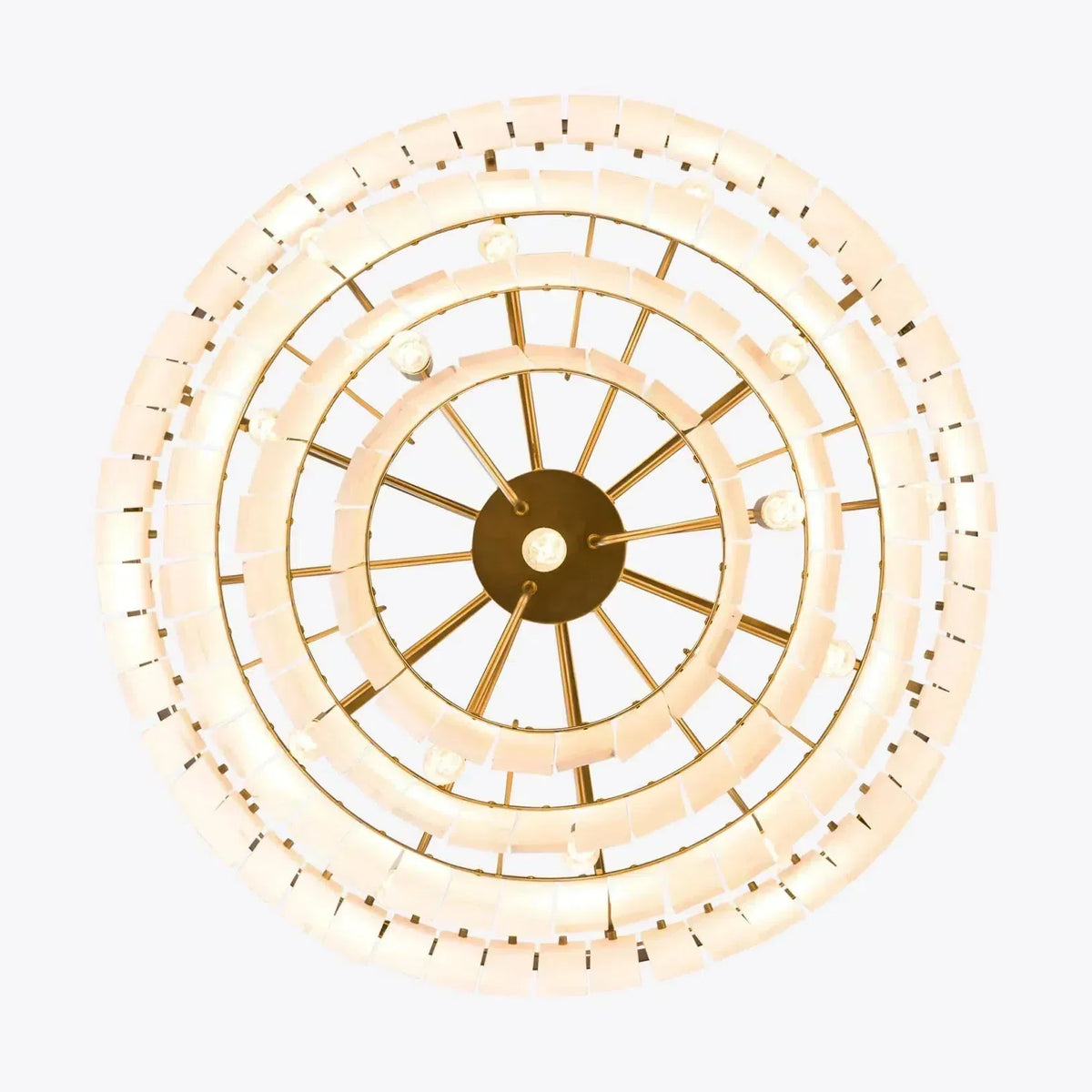 Modern Alabaster Tiered Chandelier - Merlin Lamps