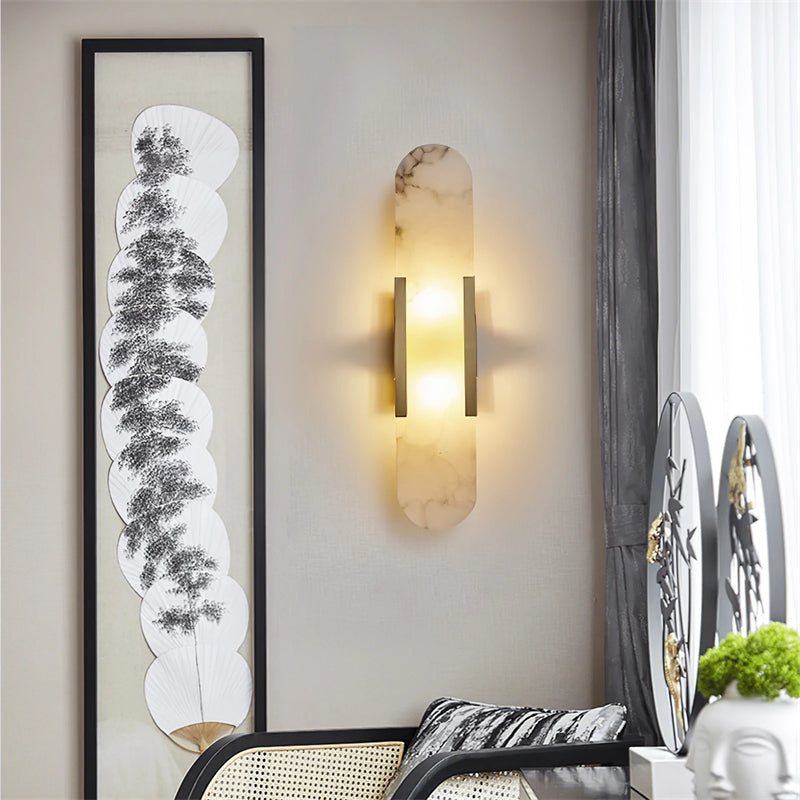 Kevin Koltin Melange Elongated Alabaster Wall Sconce  Kevinstudiolives Brass H 28''