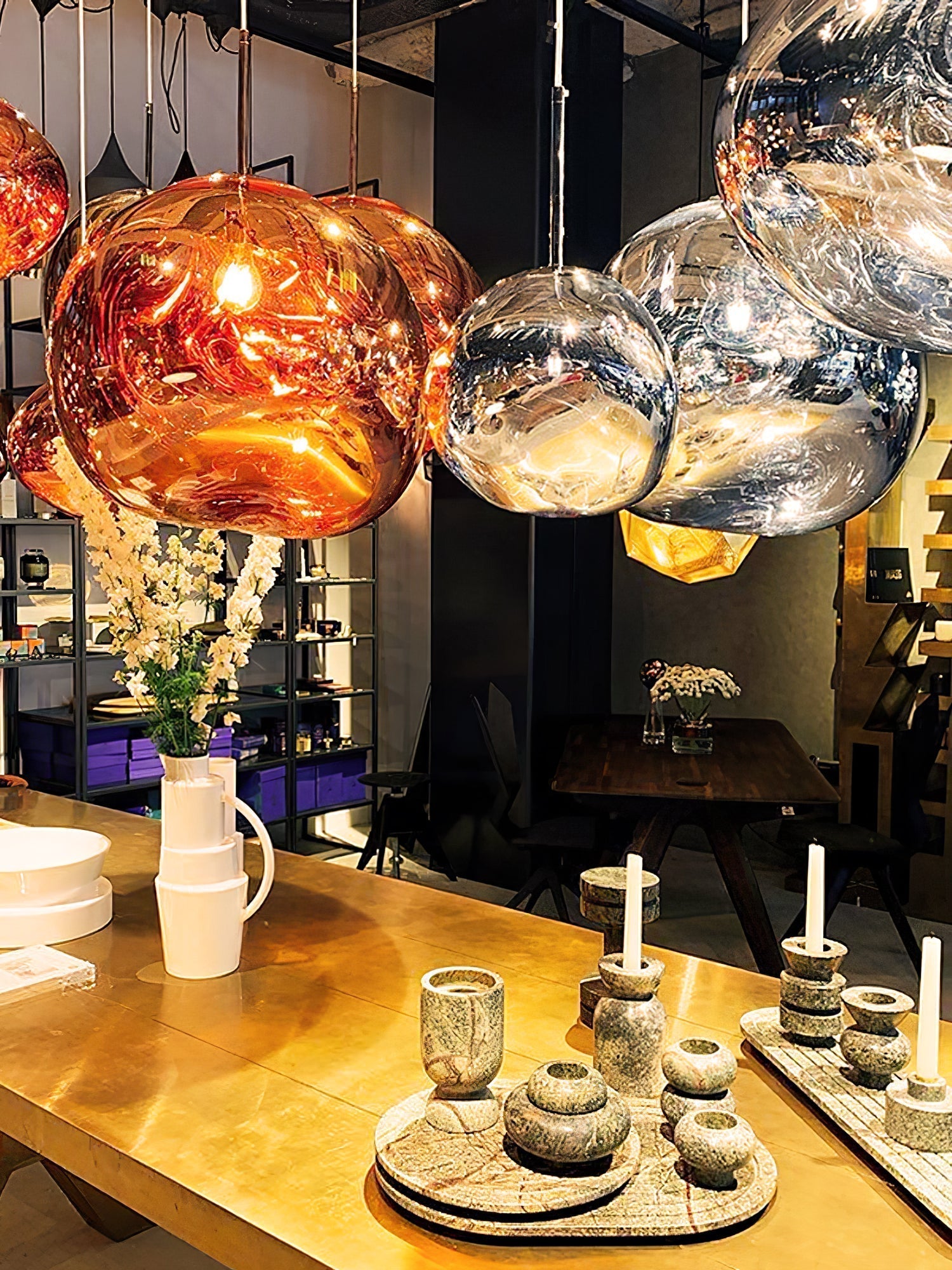 Multi Lava Round Chandelier