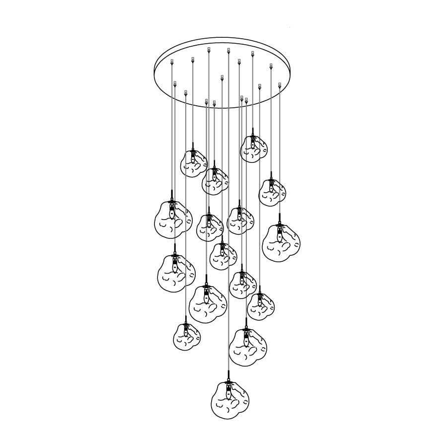 Multi Lava Round Chandelier