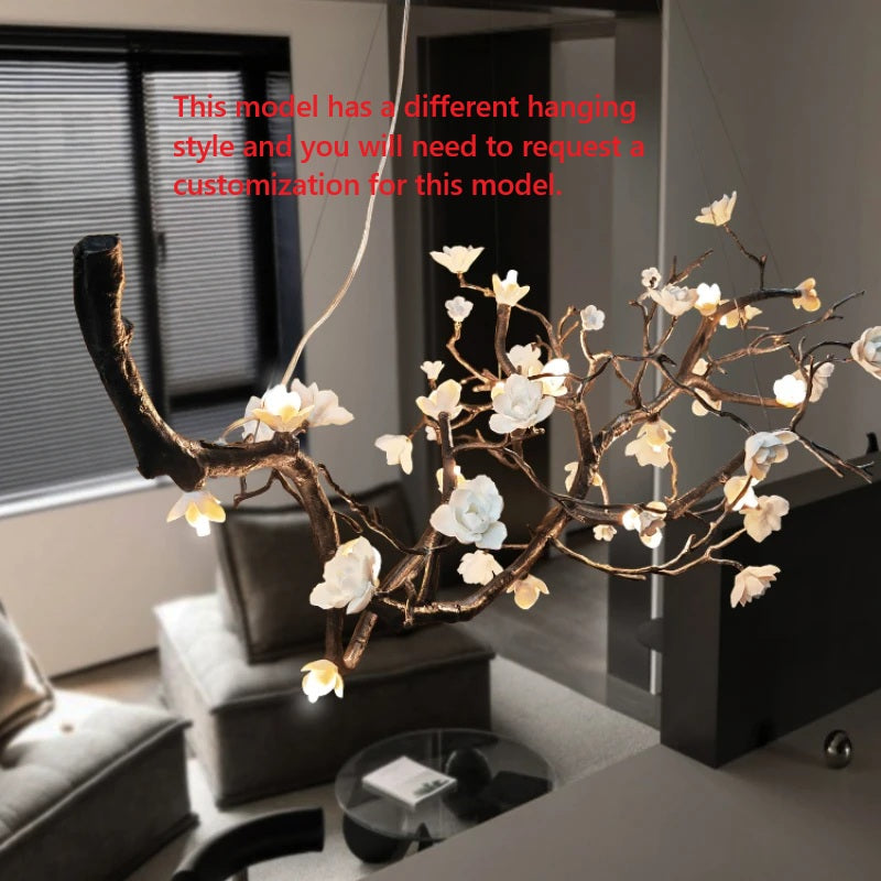 Wanos Crystal Flower Tree Branch Chandelier