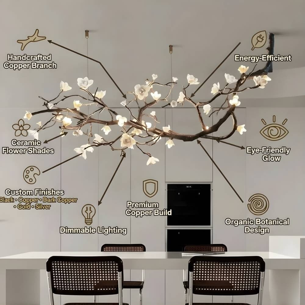 Wanos Crystal Flower Tree Branch Chandelier