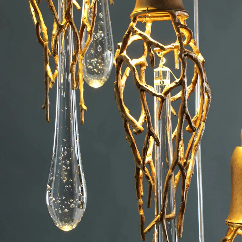 Stairwell Branch Strata Crystal Spiral Chandelier