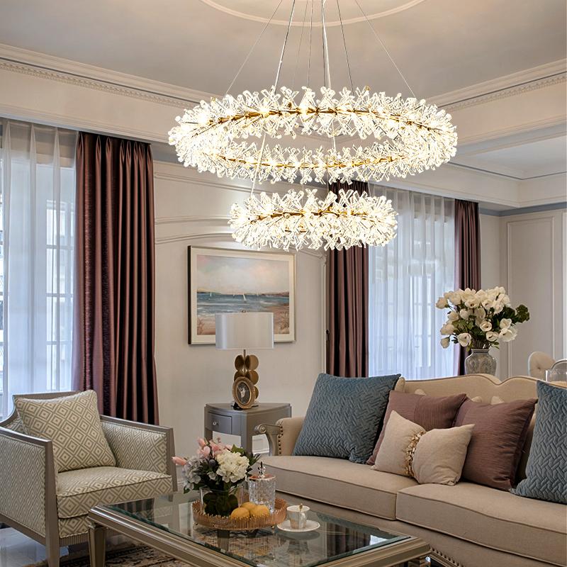 JC Rock 2 Wheel Frozen Ice Crystal Chandelier Light
