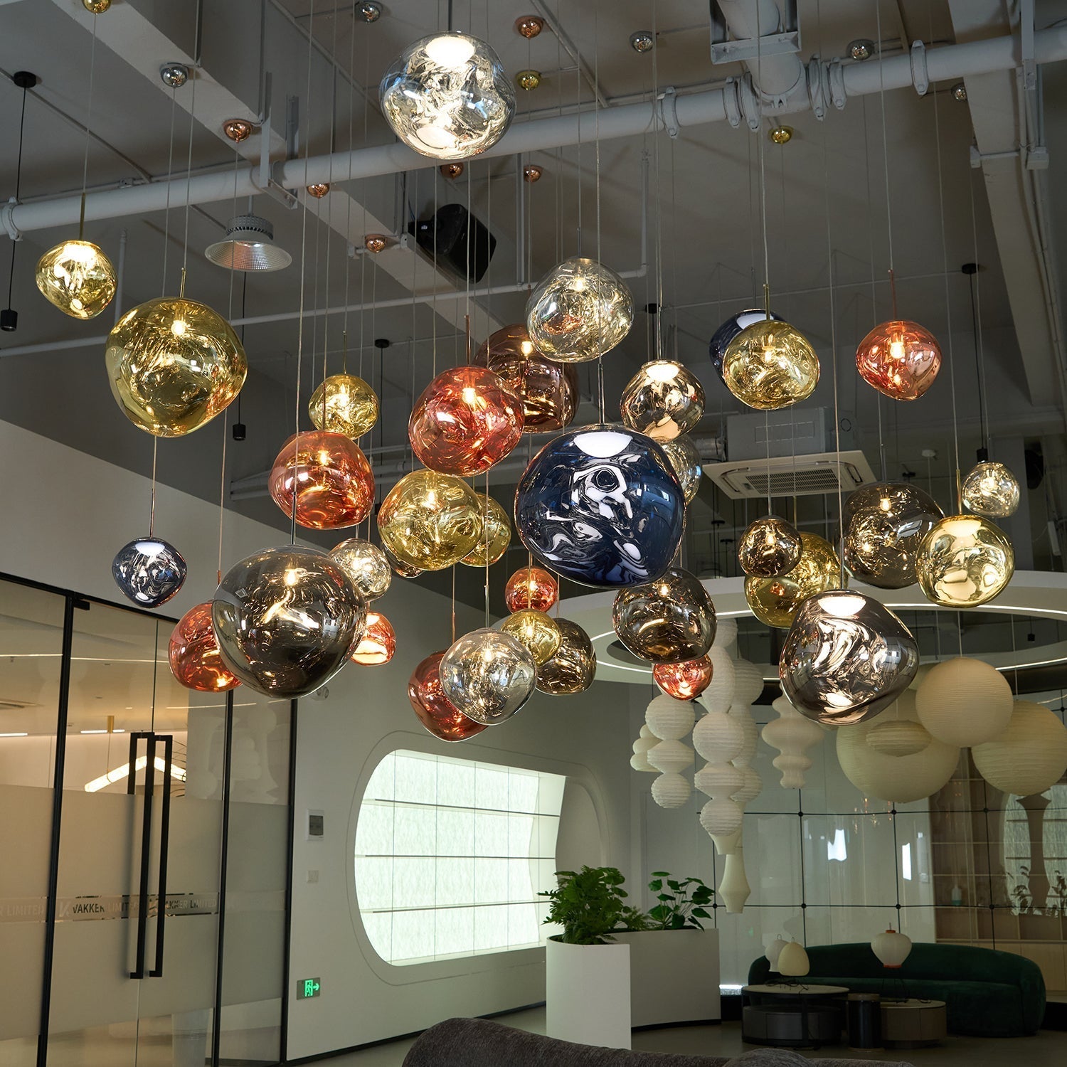 Multi Lava Round Chandelier
