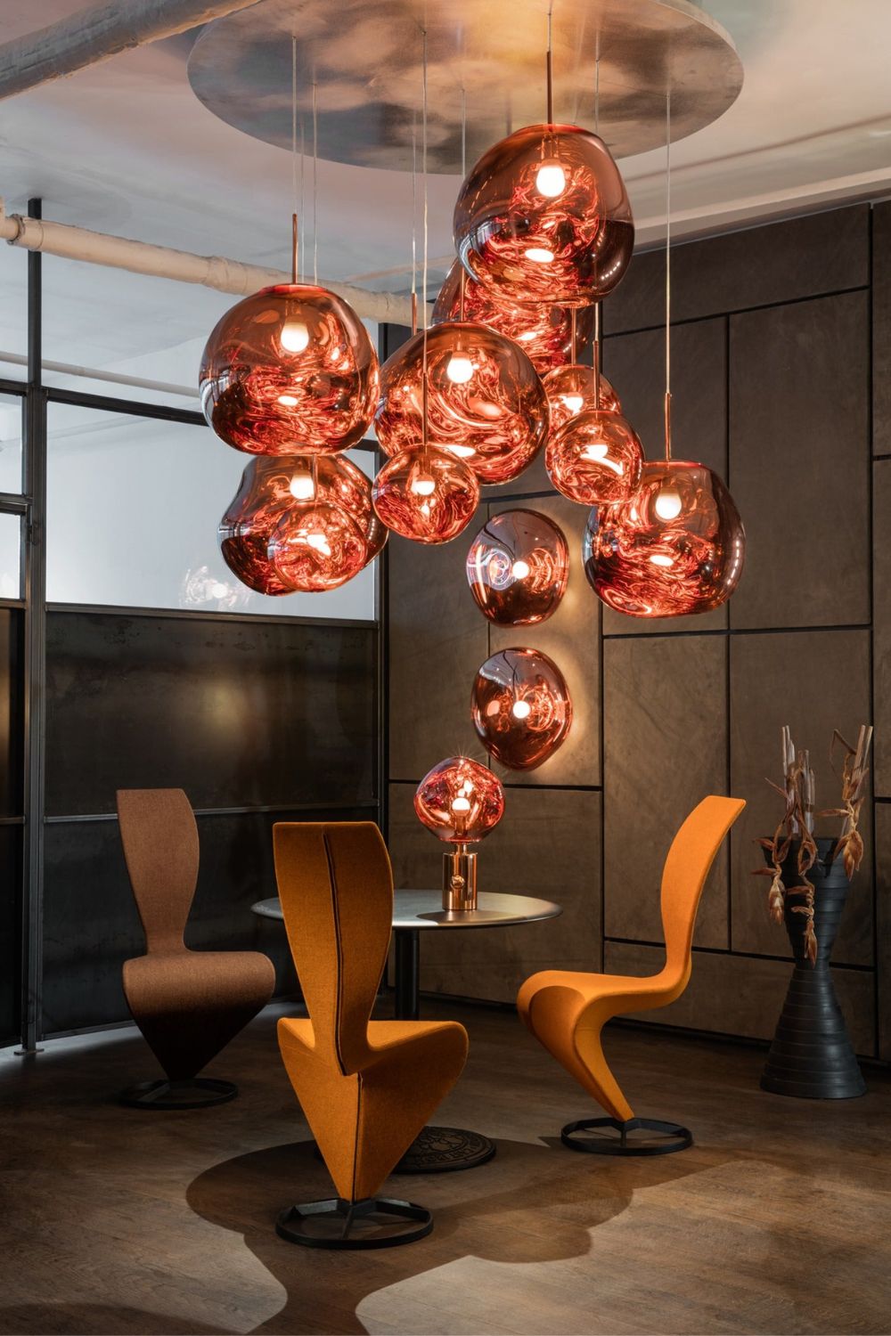 Multi Lava Round Chandelier