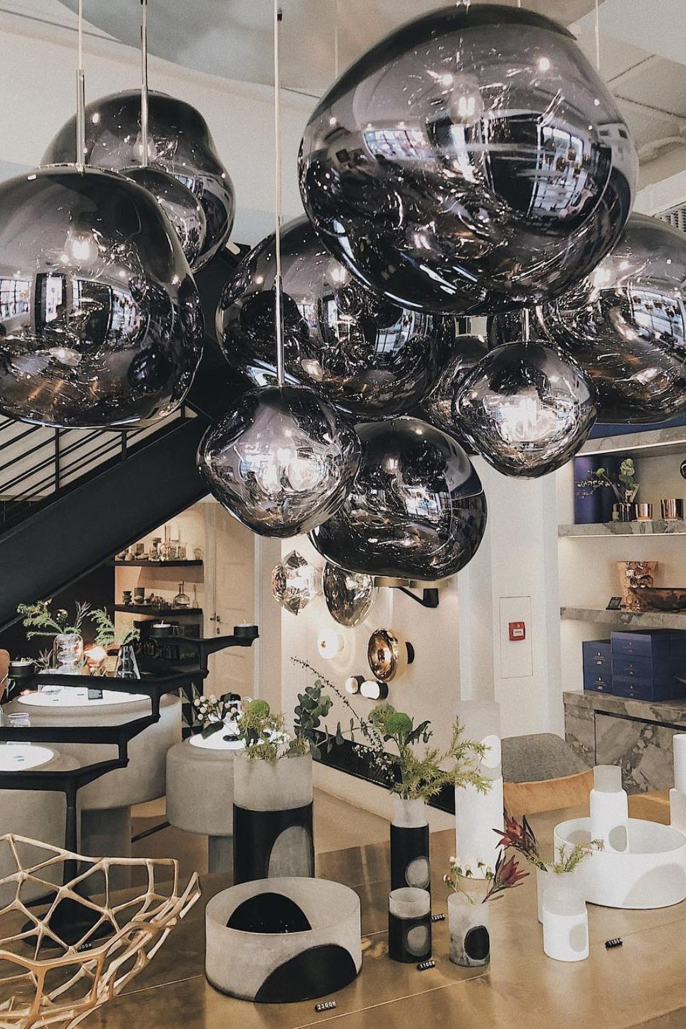 Multi Lava Round Chandelier