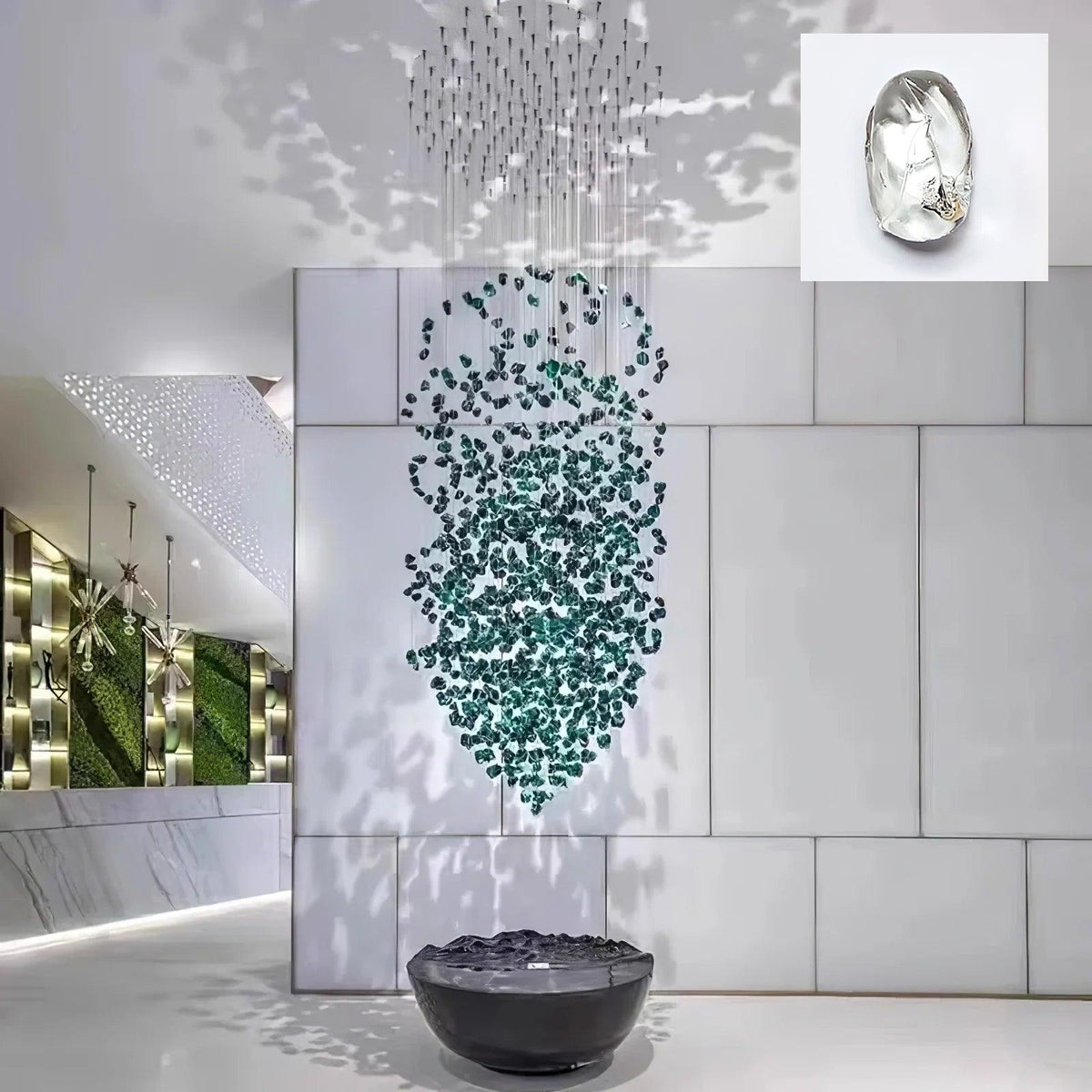Crystal Stone Crystal Spiral Chandelier