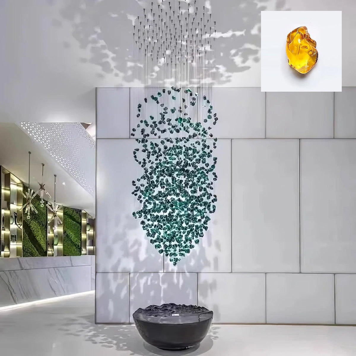 Crystal Stone Crystal Spiral Chandelier