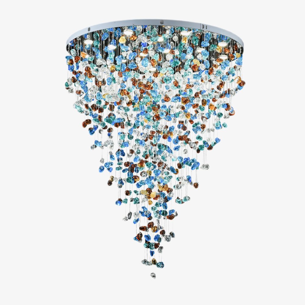 Crystal Stone Crystal Spiral Chandelier