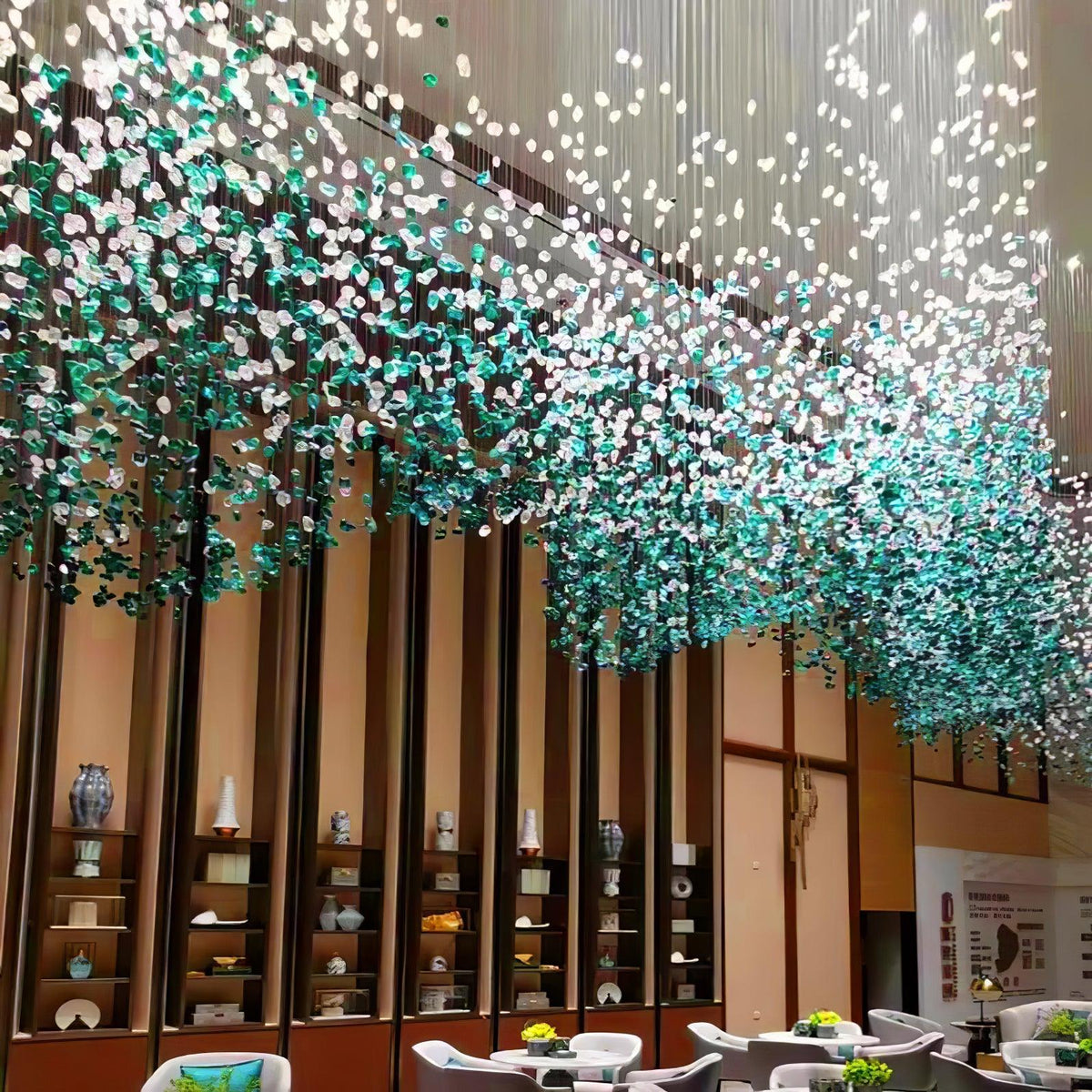 Crystal Stone Crystal Spiral Chandelier