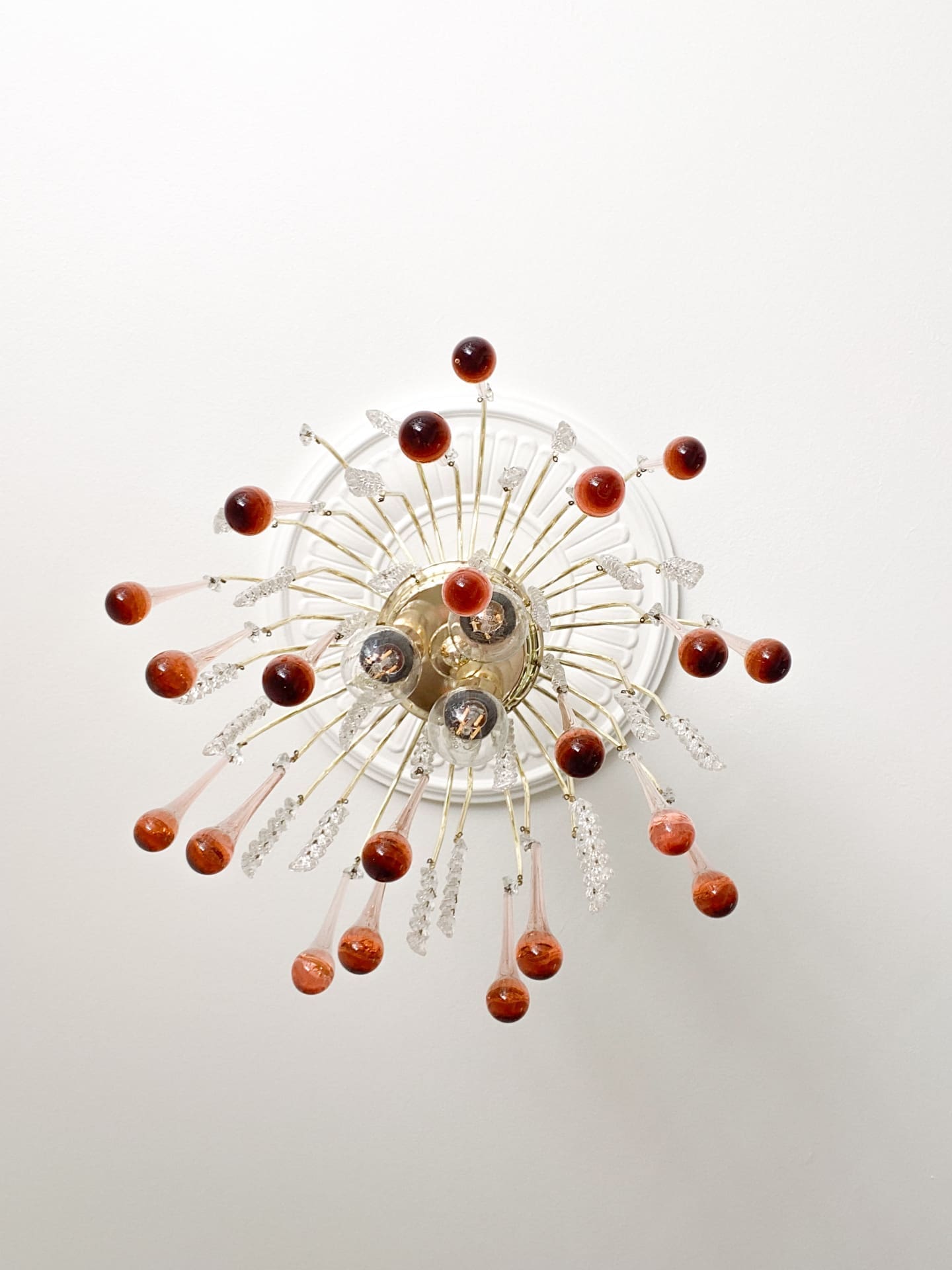 Vintage – Murano Teardrops Chandelier – 70s – Pink prisms