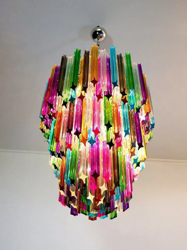 Murano Chandelier – 184 prisms – Multi