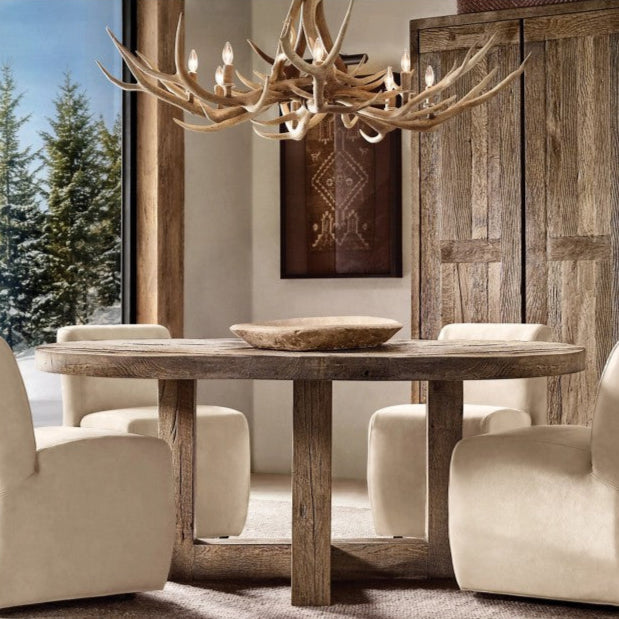 Deer Antler 8-Light Chandelier 60''