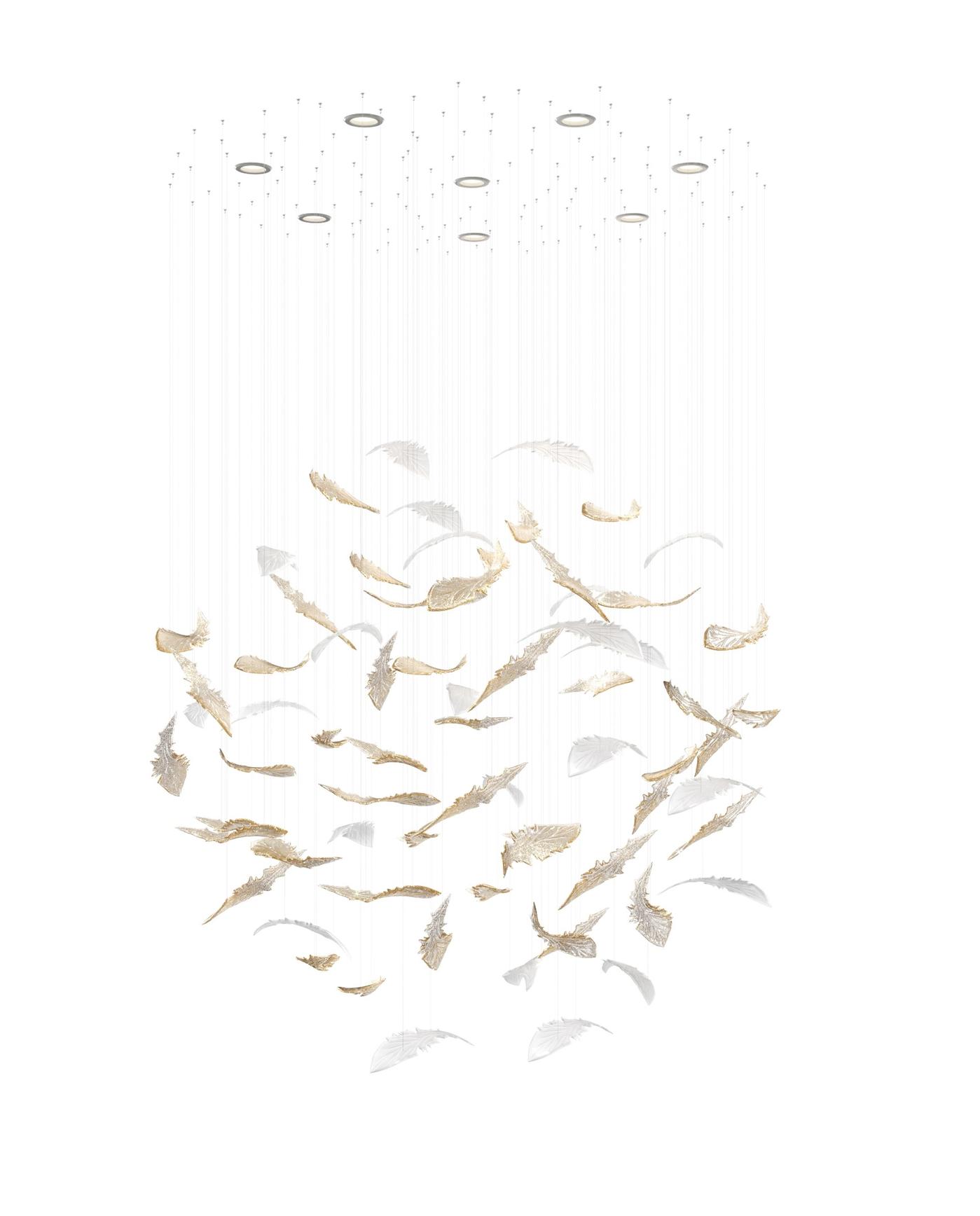 Galaxy Nectar Leaves Meteor Shower Crystal Spiral Chandelier