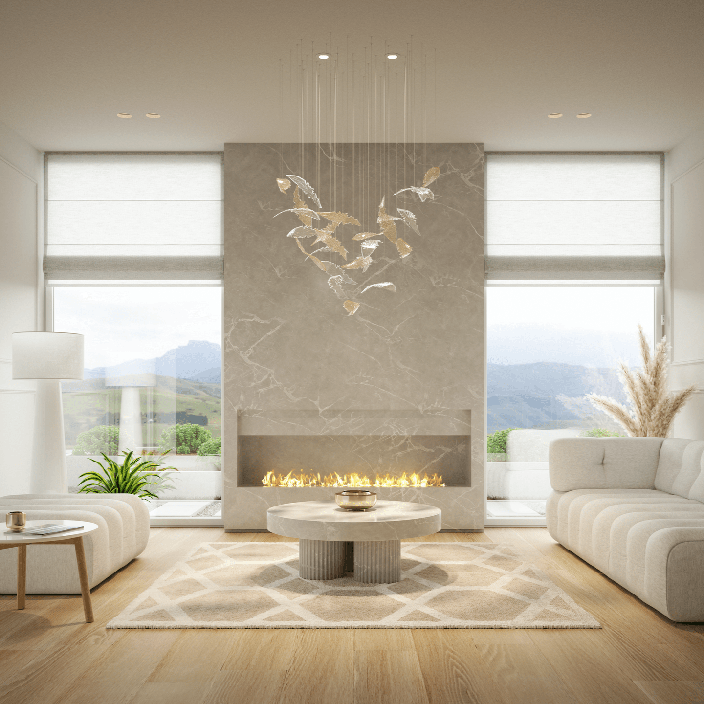 Galaxy Nectar Leaves Meteor Shower Crystal Spiral Chandelier
