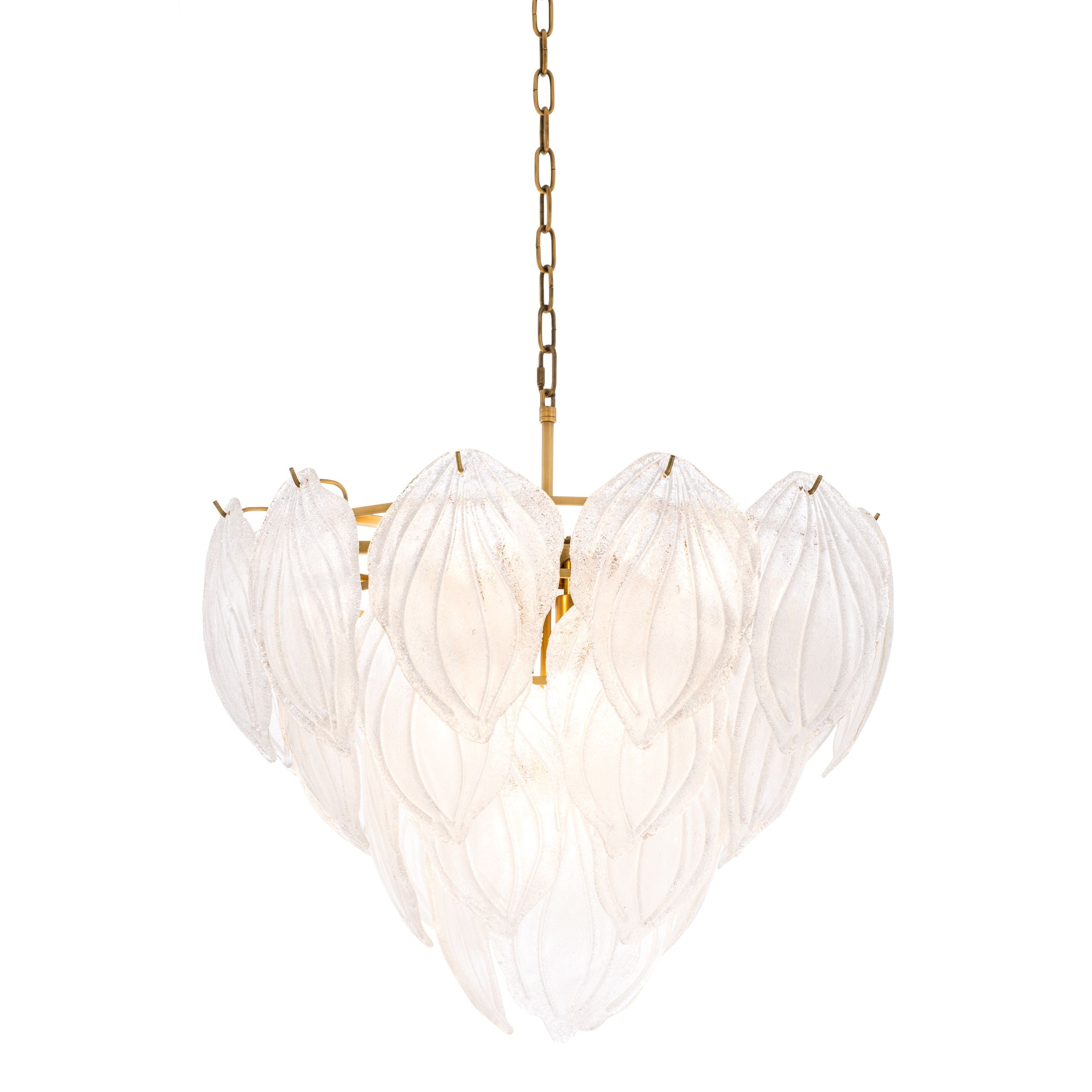 Novida Modern Glass Chandelier - Brass