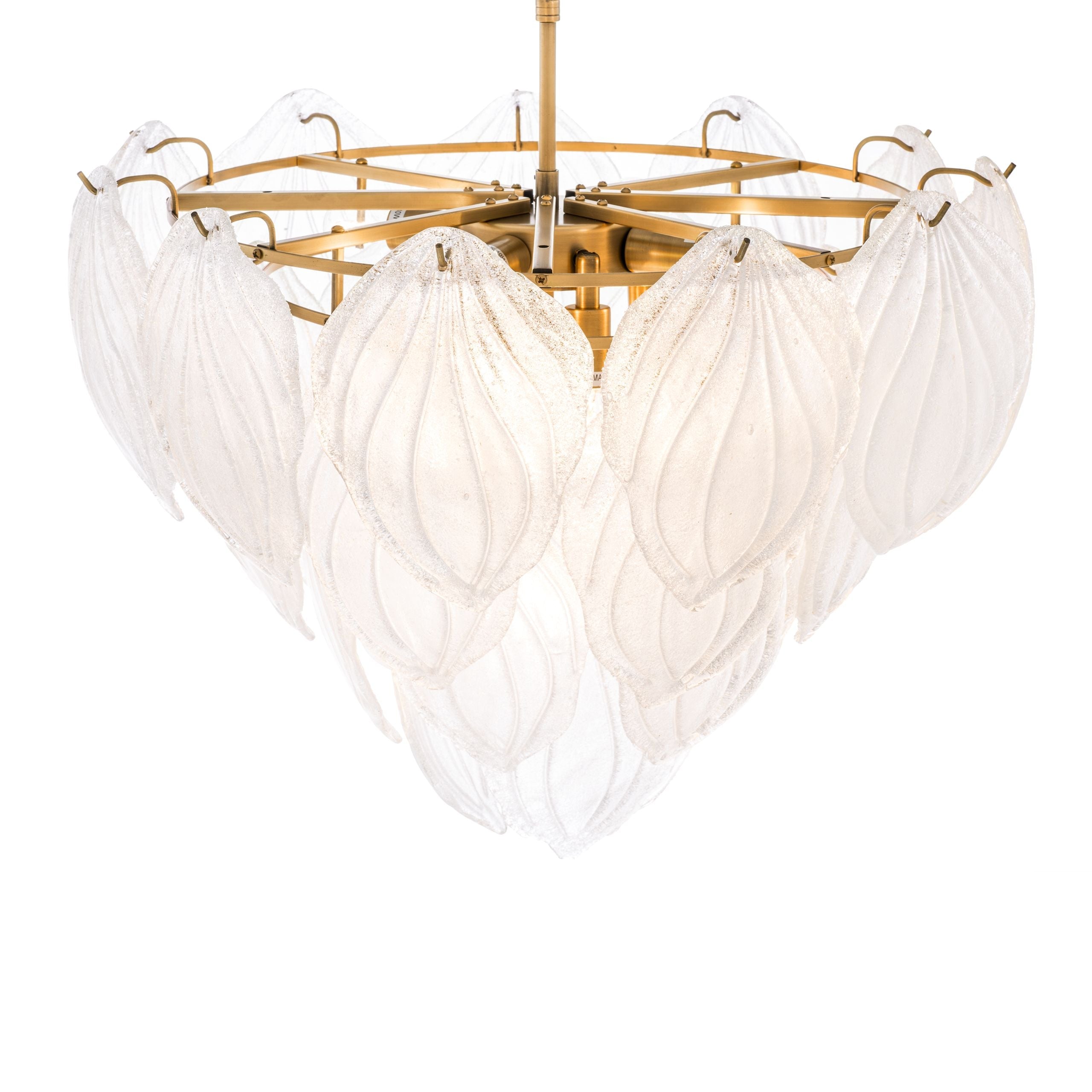 Novida Modern Glass Chandelier - Brass