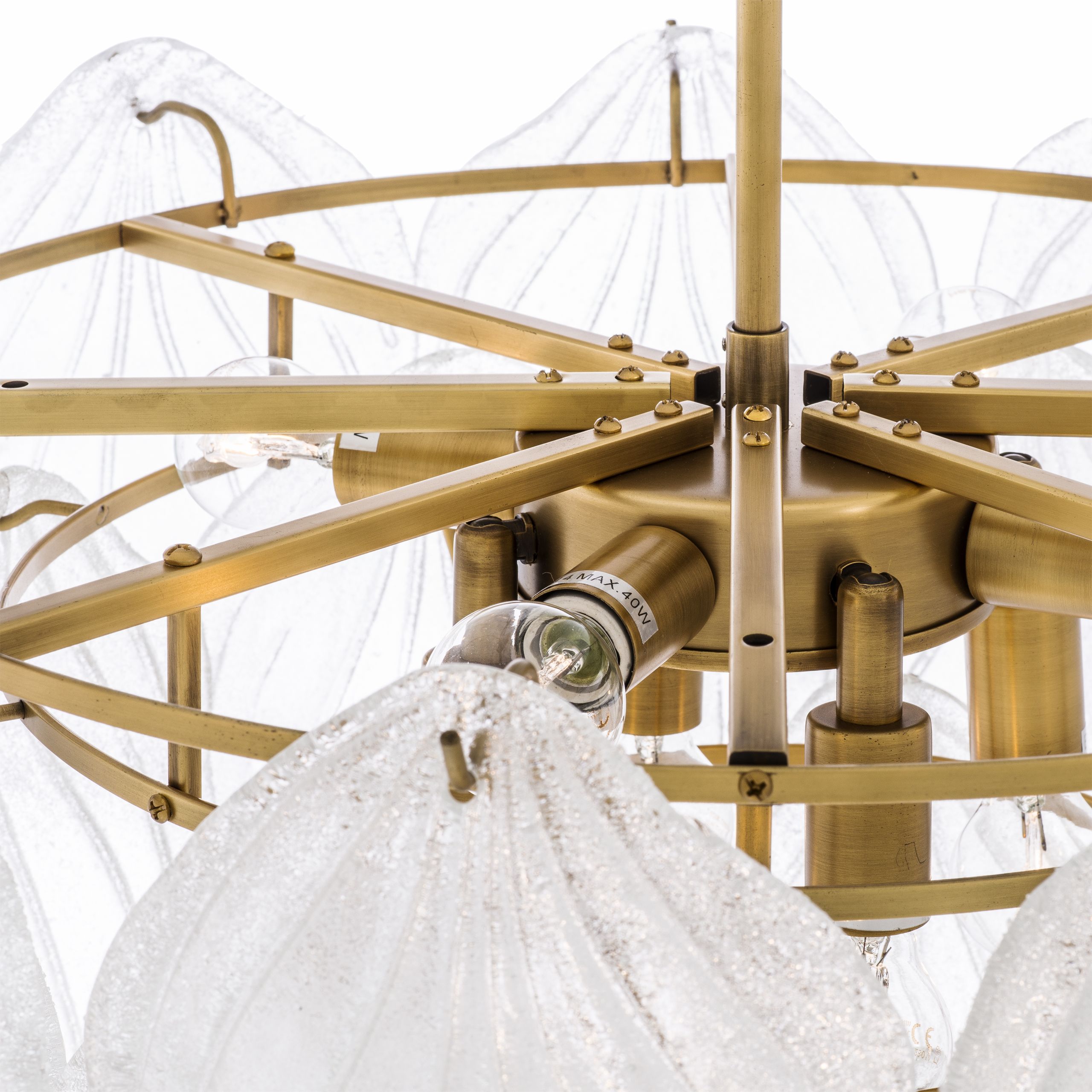 Novida Modern Glass Chandelier - Brass