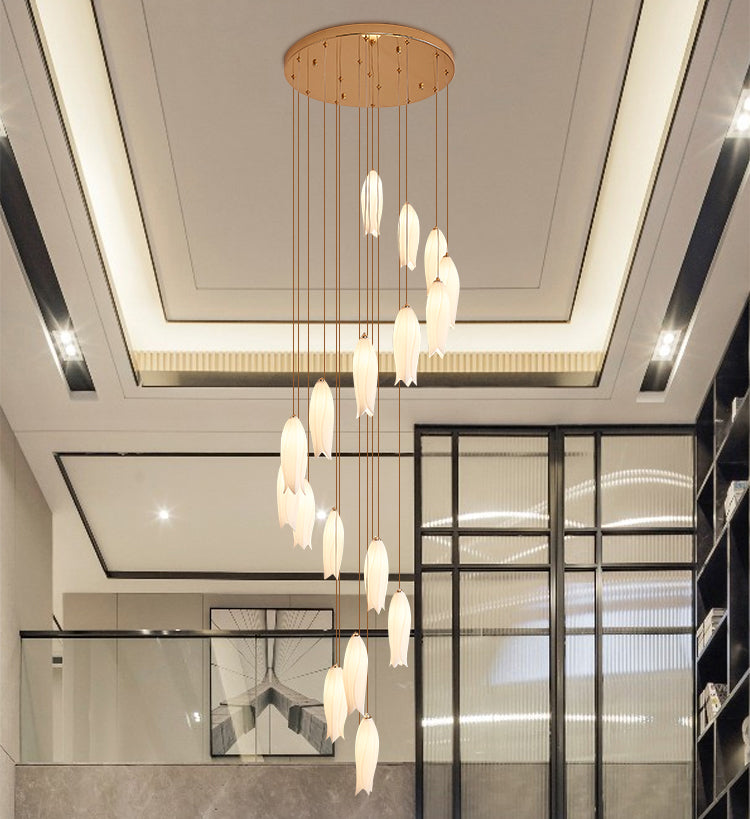 Elegant Flower Chandelier For Foyer/ Staircase