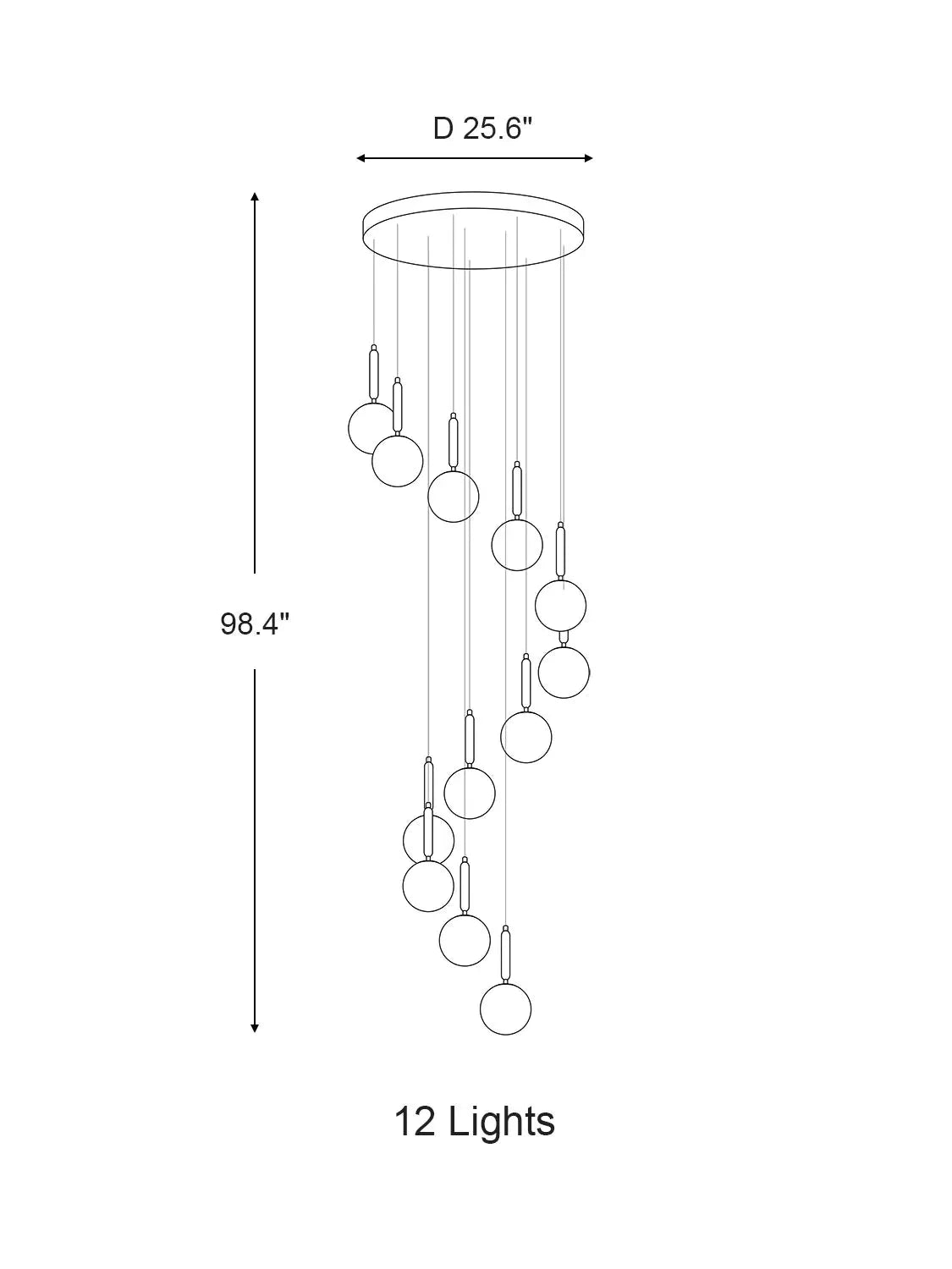 Extra Large Nordic Minimalist Long Pendant Light for Spiral Staircase/High-ceiling Room