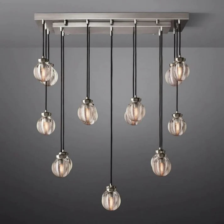 Perla Spherical Modern Rectangular Chandelier 36”