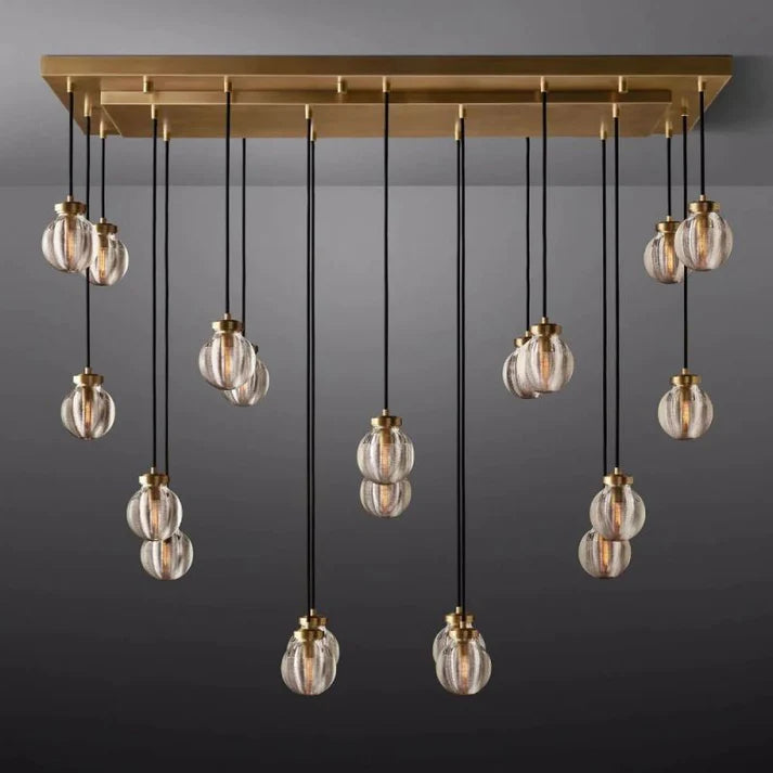 Perla Spherical Modern Rectangular Chandelier 54”
