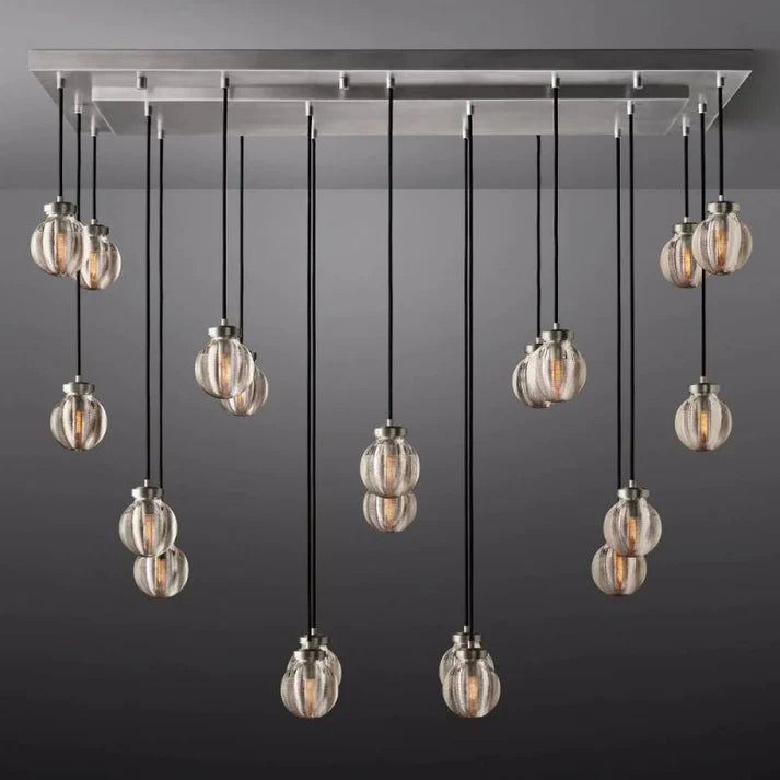 Perla Spherical Modern Rectangular Chandelier 54”