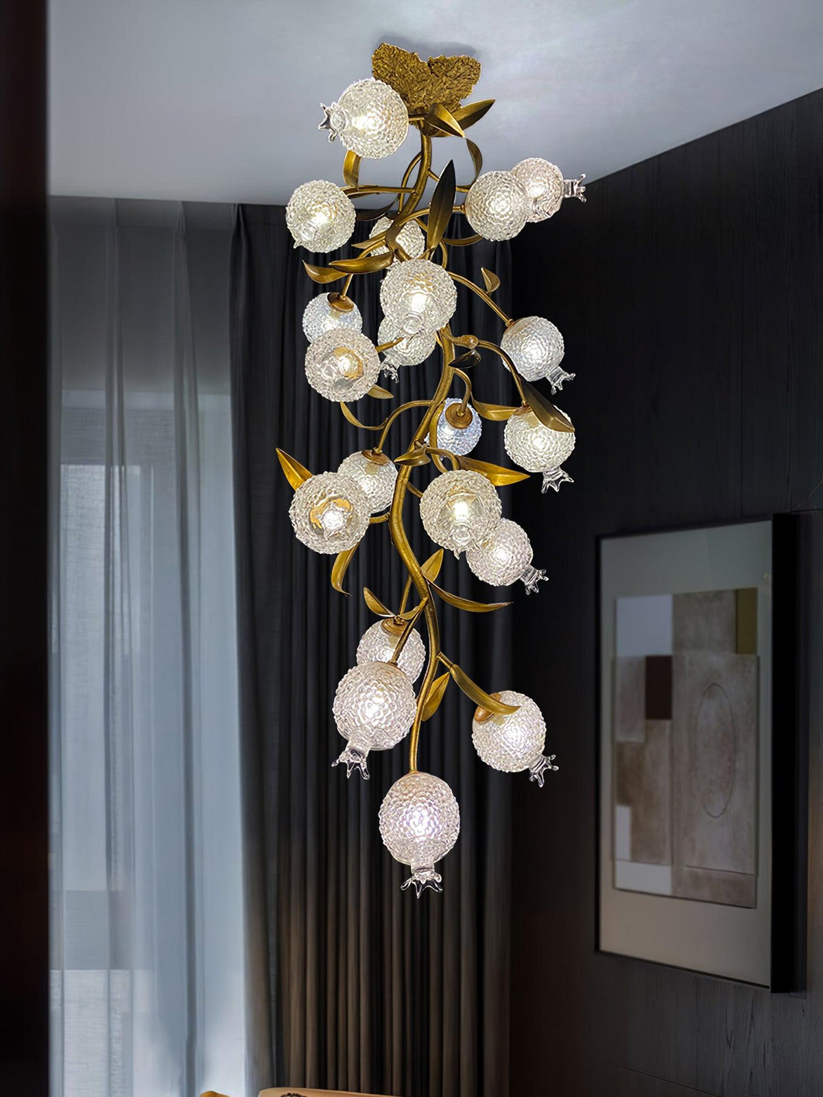 Pomegranate Brass Branch Chandelier