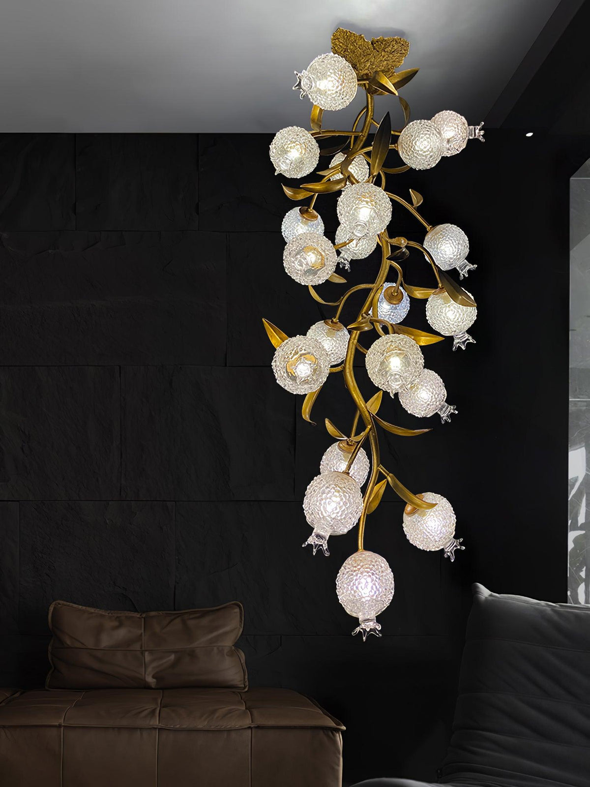 Pomegranate Brass Branch Chandelier