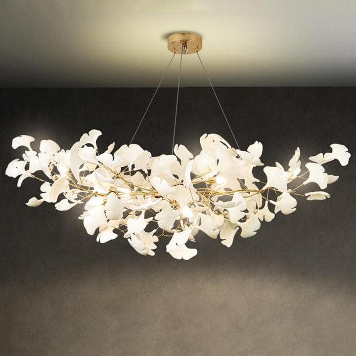 Porcelain Linear Gold Chandelier