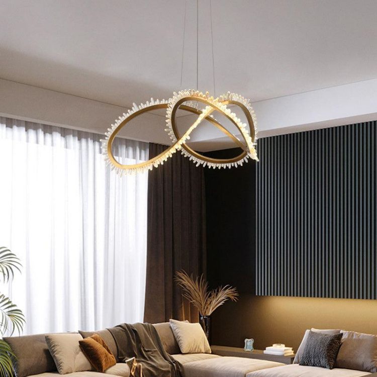 JC Modern Living Room Rock Crystal Chandelier