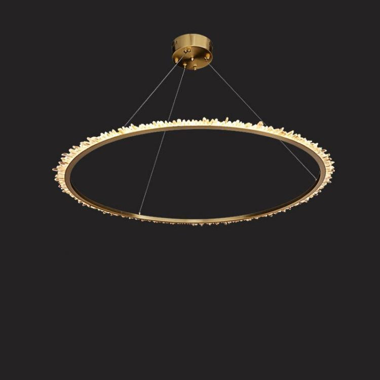 JC Rock Crystal Ring Chandelier For Living Room