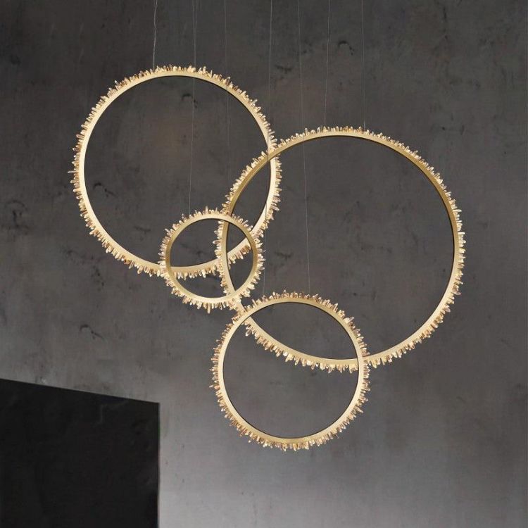 JC Rock Crystal Ring Chandelier For Living Room