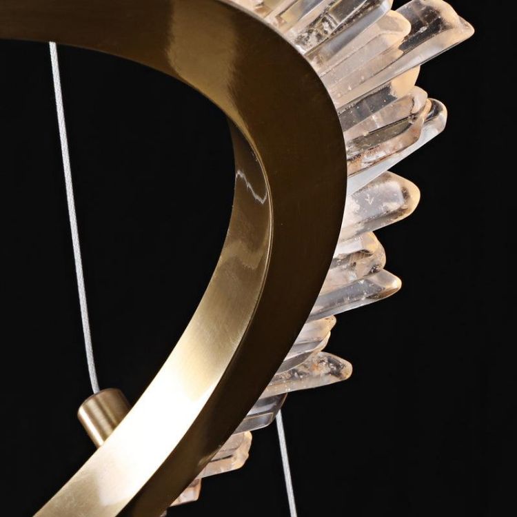 JC Rock Crystal Ring Chandelier For Living Room