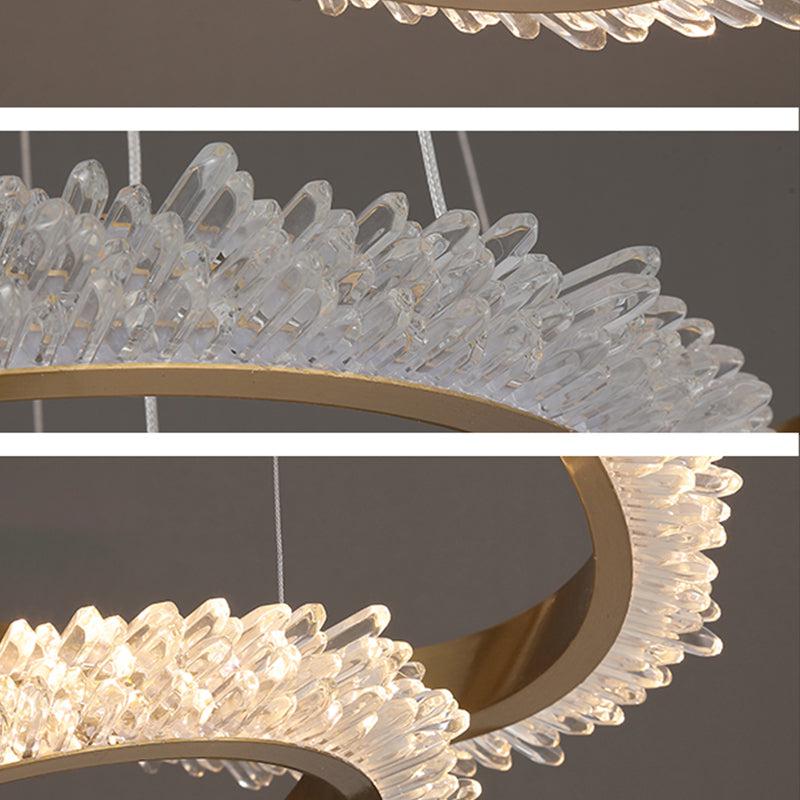 JC Gina Staircase K9 Crystal Ring Chandelier