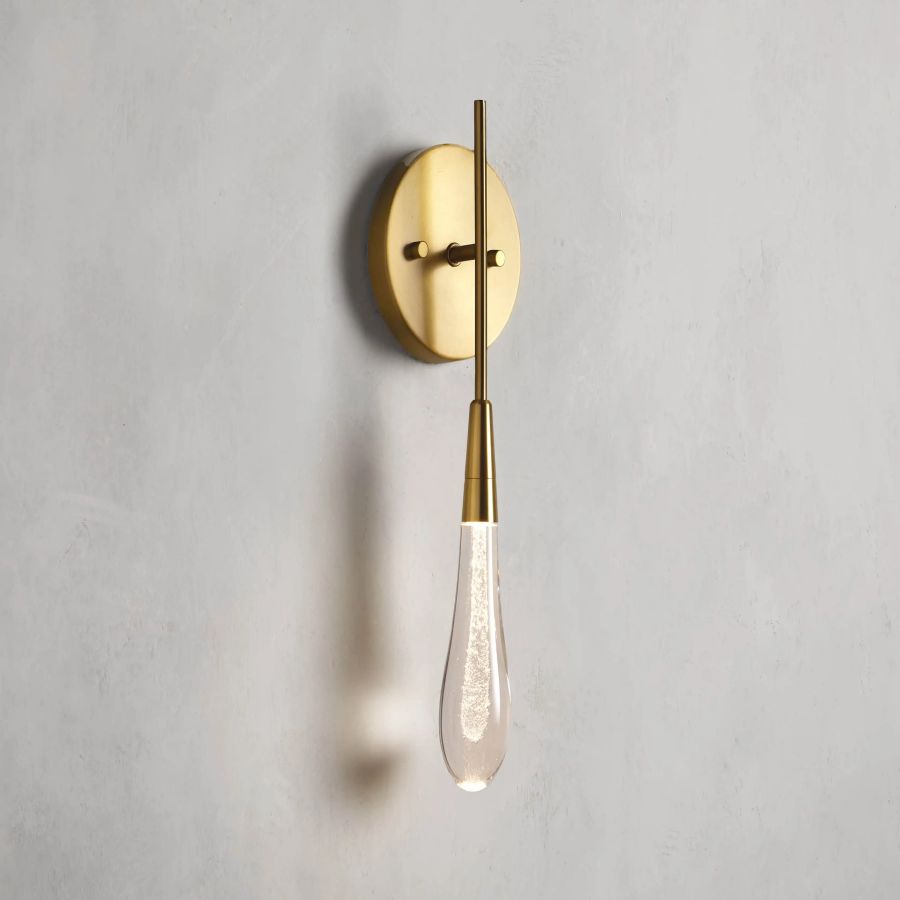 JC Raindrop Glass Solitaire Wall Sconces