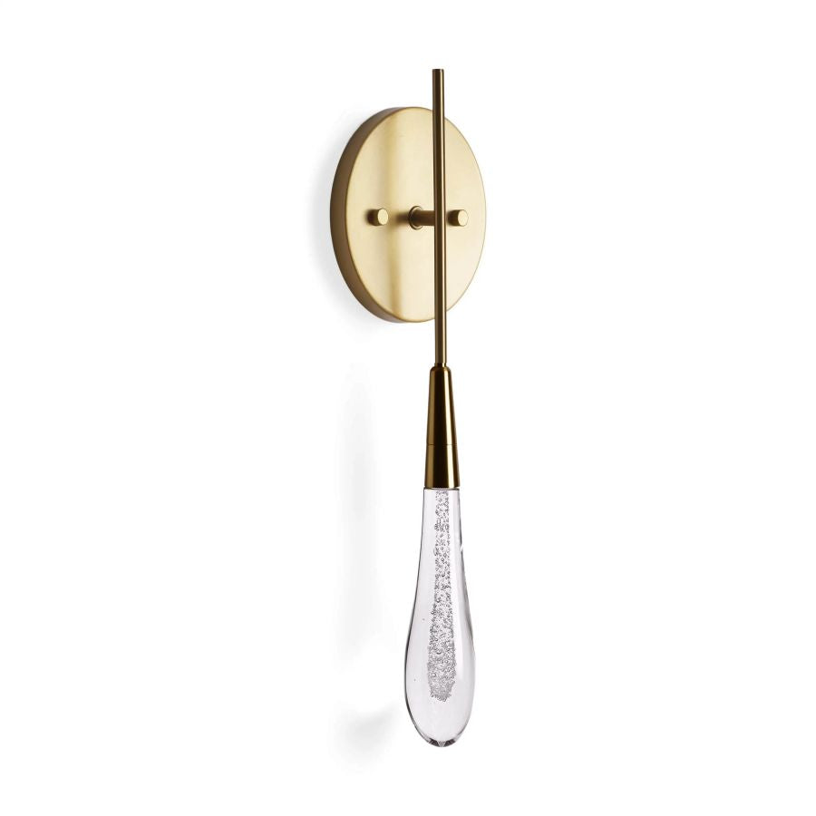 JC Raindrop Glass Solitaire Wall Sconces